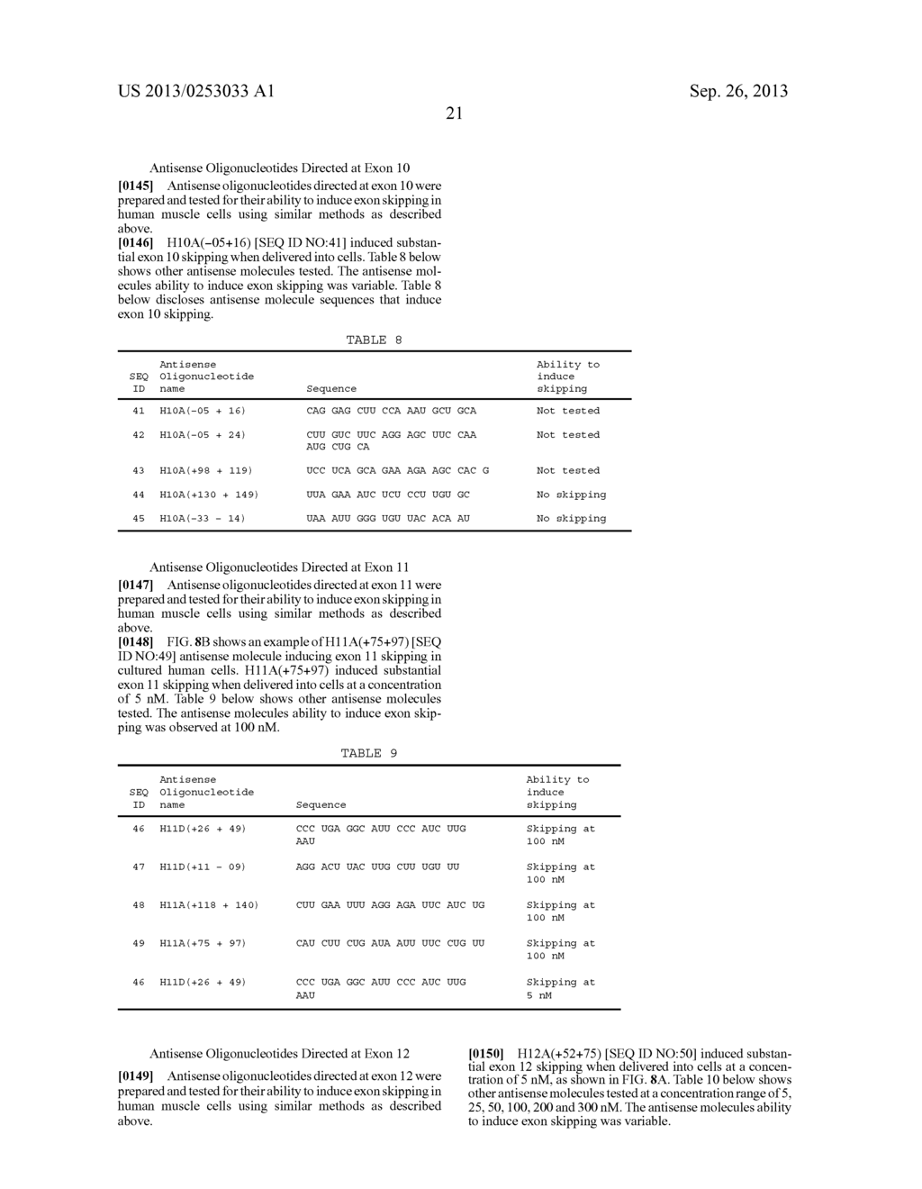 ANTISENSE OLIGONUCLEOTIDES FOR INDUCING EXON SKIPPING AND METHODS OF USE     THEREOF - diagram, schematic, and image 44