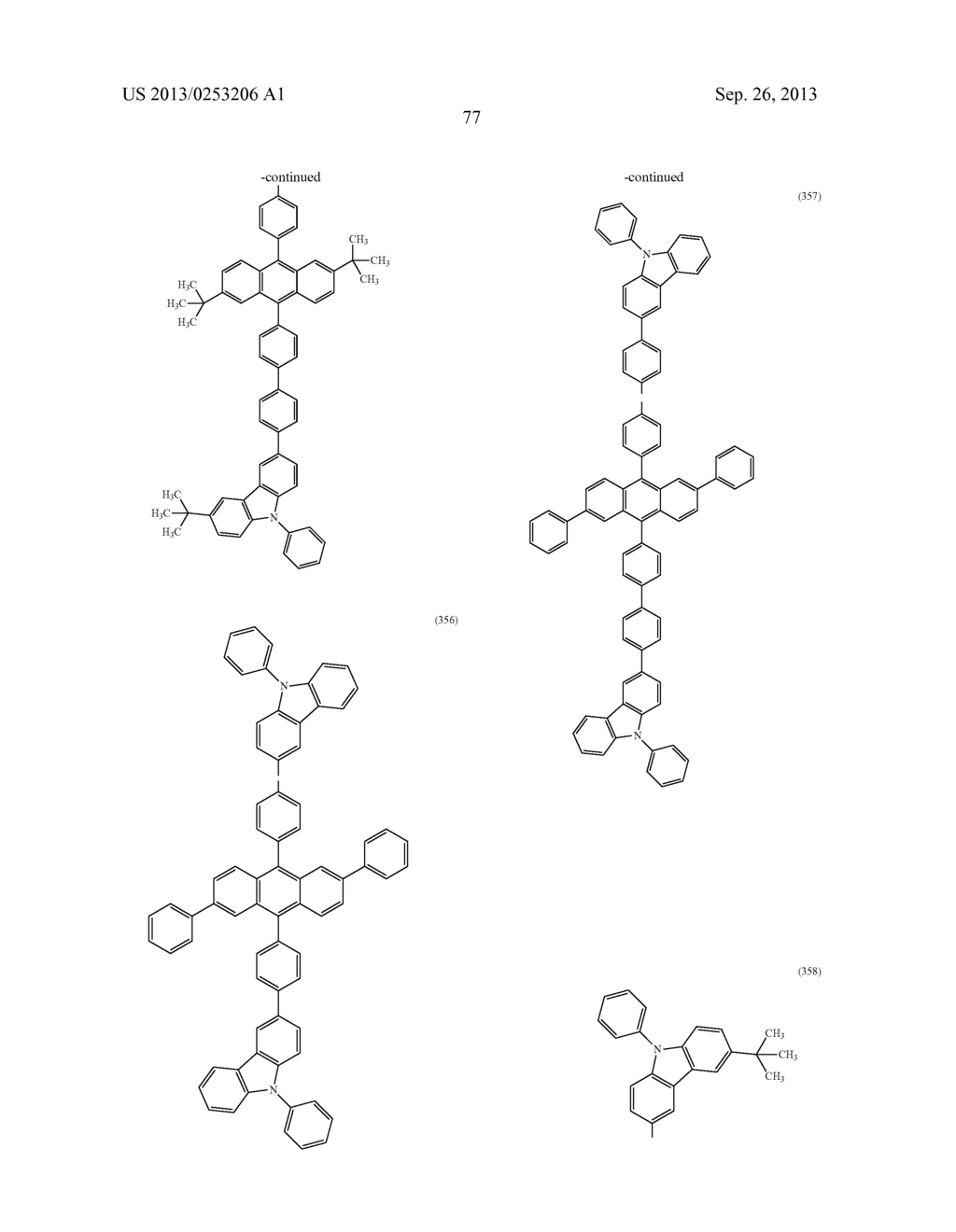 ANTHRACENE DERIVATIVE, AND LIGHT-EMITTING MATERIAL, LIGHT-EMITTING     ELEMENT, LIGHT-EMITTING DEVICE, AND ELECTRONIC DEVICE USING THE SAME - diagram, schematic, and image 114