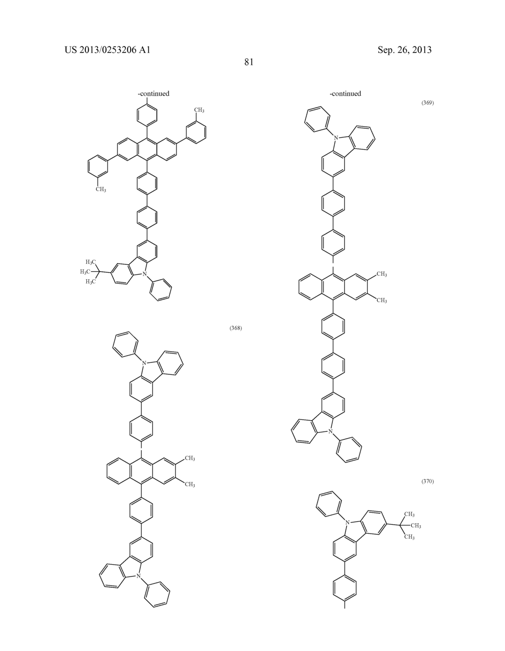 ANTHRACENE DERIVATIVE, AND LIGHT-EMITTING MATERIAL, LIGHT-EMITTING     ELEMENT, LIGHT-EMITTING DEVICE, AND ELECTRONIC DEVICE USING THE SAME - diagram, schematic, and image 118