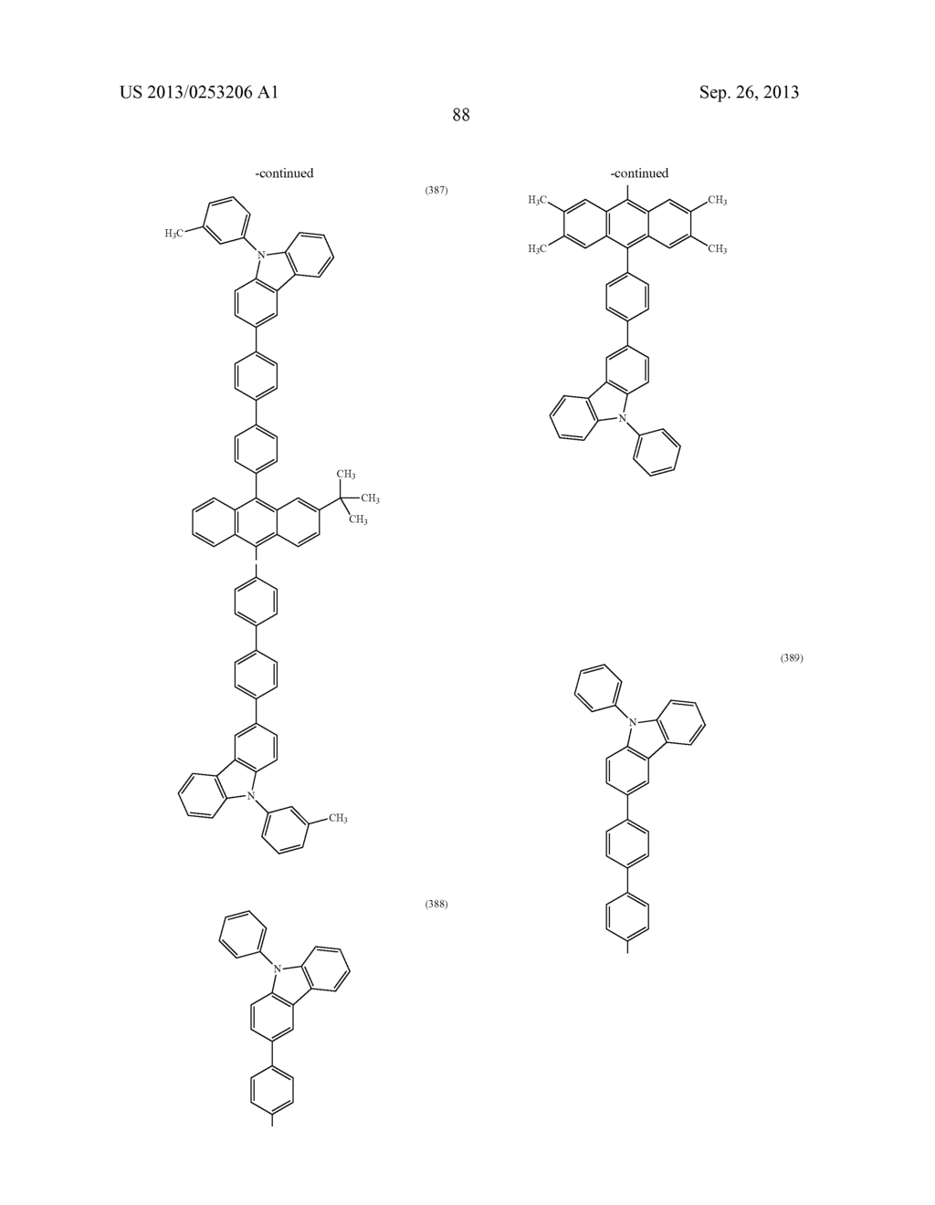 ANTHRACENE DERIVATIVE, AND LIGHT-EMITTING MATERIAL, LIGHT-EMITTING     ELEMENT, LIGHT-EMITTING DEVICE, AND ELECTRONIC DEVICE USING THE SAME - diagram, schematic, and image 125