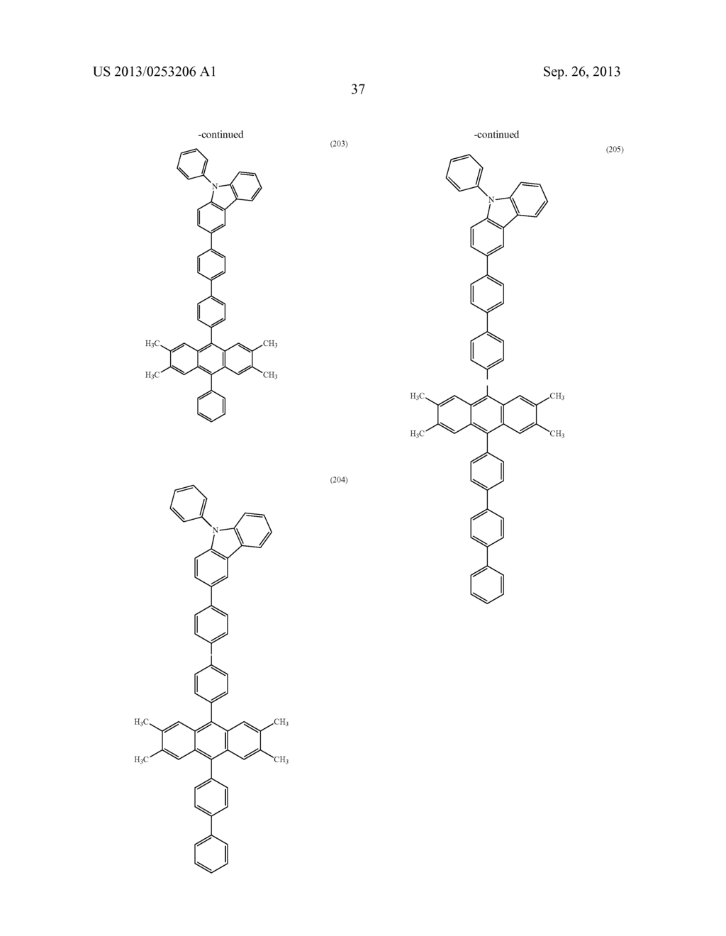 ANTHRACENE DERIVATIVE, AND LIGHT-EMITTING MATERIAL, LIGHT-EMITTING     ELEMENT, LIGHT-EMITTING DEVICE, AND ELECTRONIC DEVICE USING THE SAME - diagram, schematic, and image 74