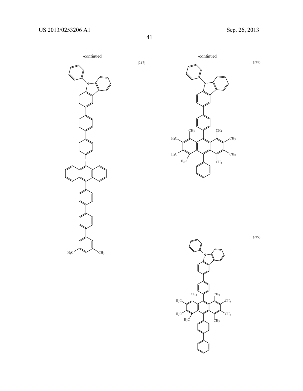 ANTHRACENE DERIVATIVE, AND LIGHT-EMITTING MATERIAL, LIGHT-EMITTING     ELEMENT, LIGHT-EMITTING DEVICE, AND ELECTRONIC DEVICE USING THE SAME - diagram, schematic, and image 78
