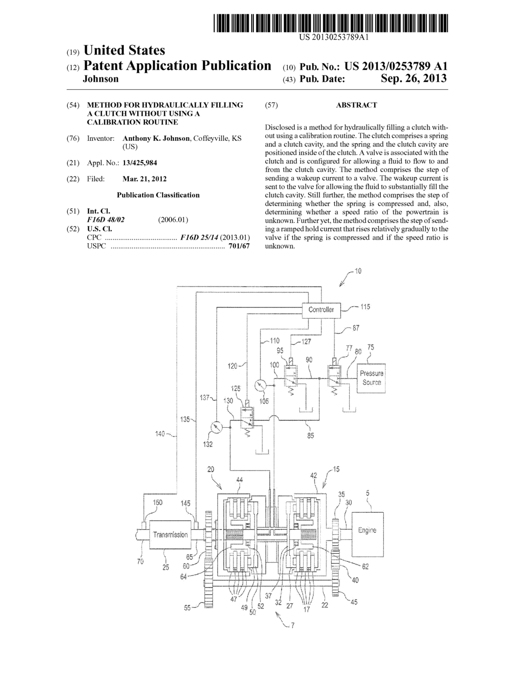 Method For Hydraulically Filling A Clutch Without Using A Calibration     Routine - diagram, schematic, and image 01