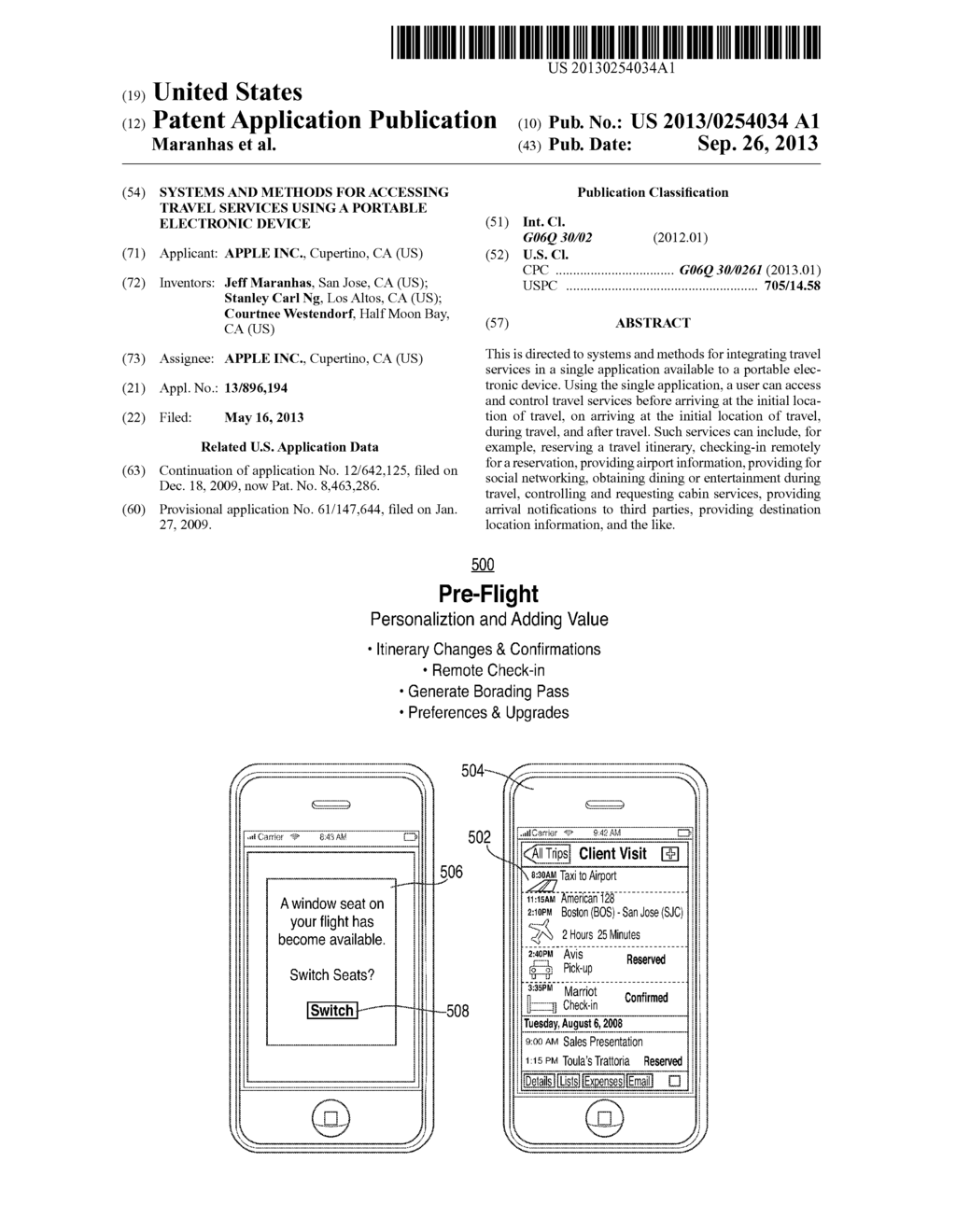 SYSTEMS AND METHODS FOR ACCESSING TRAVEL SERVICES USING A PORTABLE     ELECTRONIC DEVICE - diagram, schematic, and image 01