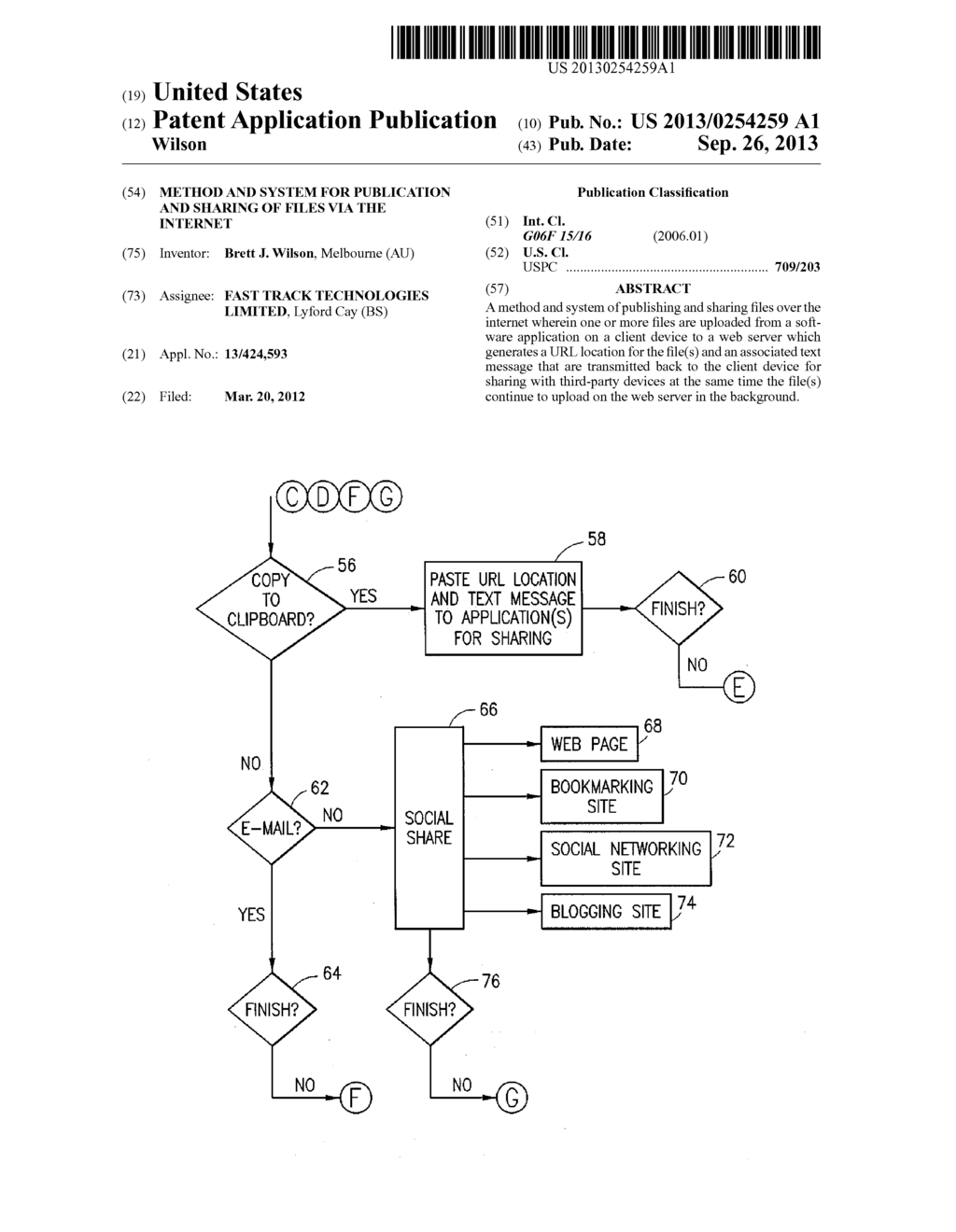 METHOD AND SYSTEM FOR PUBLICATION AND SHARING OF FILES VIA THE INTERNET - diagram, schematic, and image 01