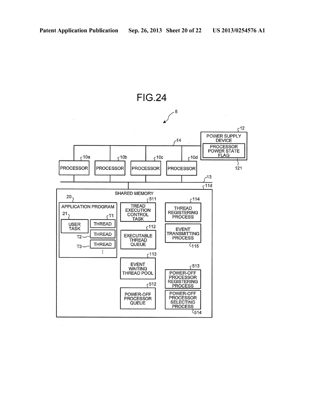 MULTIPROCESSOR SYSTEM AND METHOD OF CONTROLLING POWER - diagram, schematic, and image 21