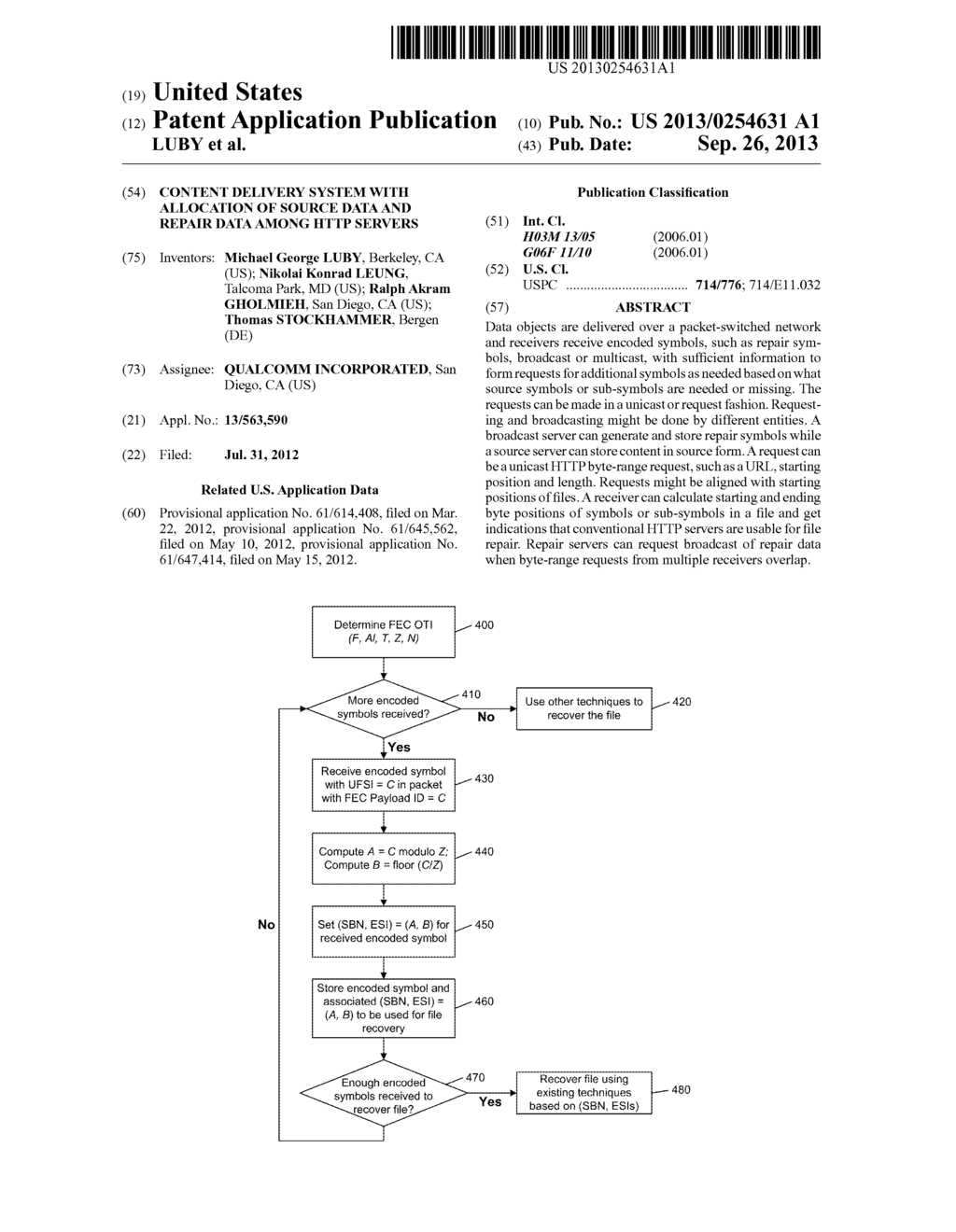 CONTENT DELIVERY SYSTEM WITH ALLOCATION OF SOURCE DATA AND REPAIR DATA     AMONG HTTP SERVERS - diagram, schematic, and image 01