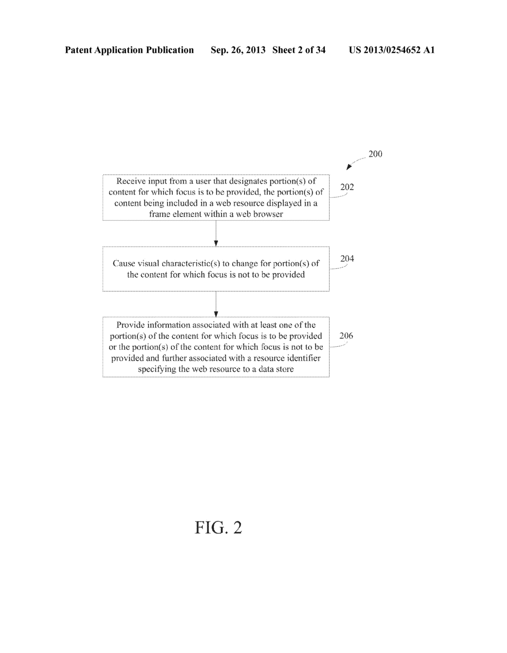 PROVIDING FOCUS TO PORTION(S) OF CONTENT OF A WEB RESOURCE - diagram, schematic, and image 03