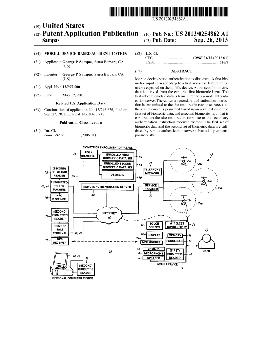 MOBILE DEVICE-BASED AUTHENTICATION - diagram, schematic, and image 01