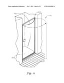 SHOWER DOOR ASSEMBLY WITH AN INTEGRAL DIRECTIONAL DRAINING SYSTEM diagram and image