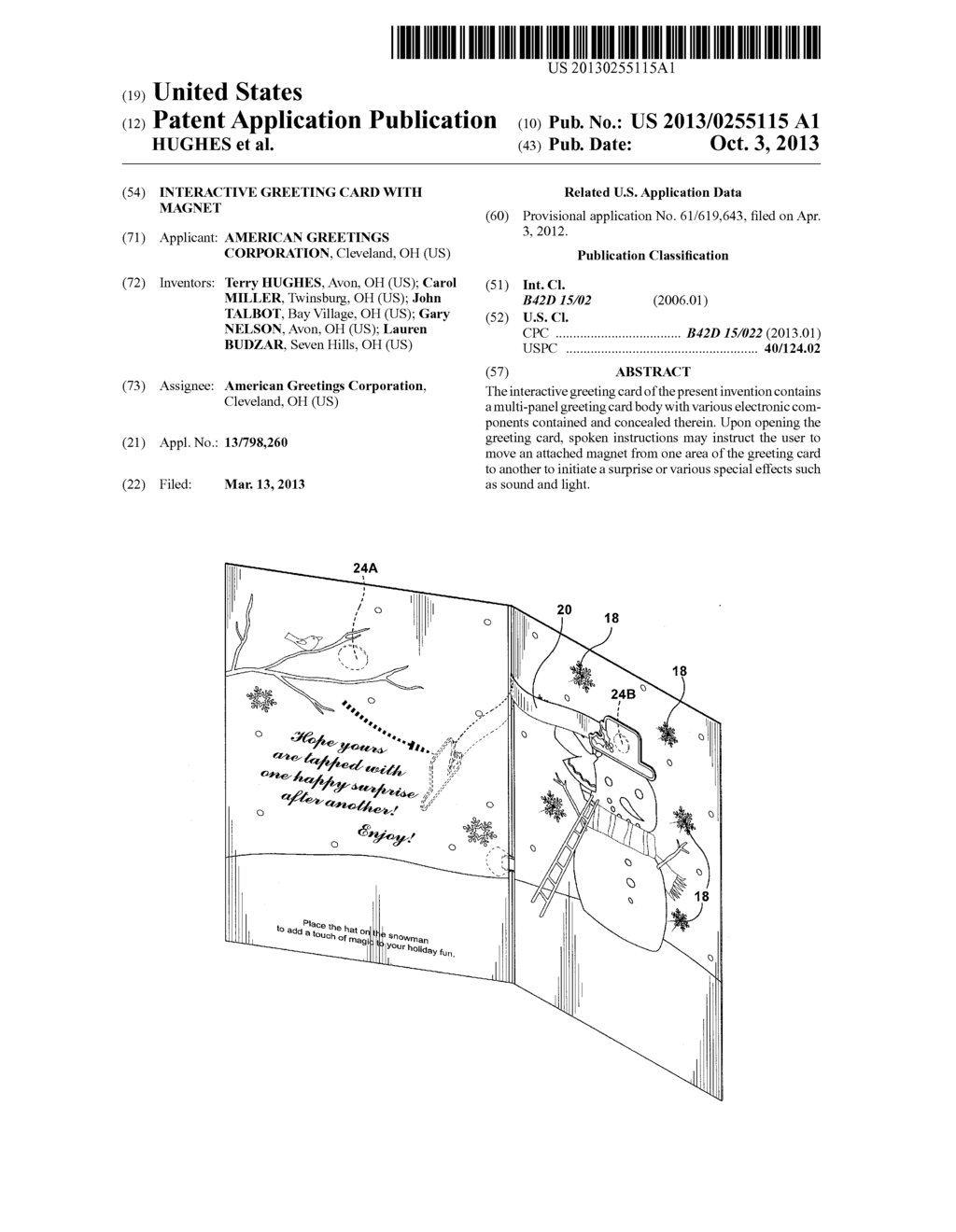 INTERACTIVE GREETING CARD WITH MAGNET - diagram, schematic, and image 01