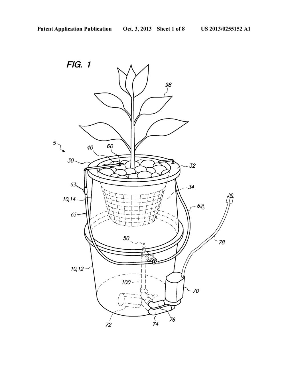 HYDROPONIC PLANT CONTAINER WITH HIGHLY OXYGENATED NUTRIENT SOLUTION USING     CONTINUOUS AIR INJECTION AND CONTINUOUS CORIOLIS EFFECT MIXING - diagram, schematic, and image 02