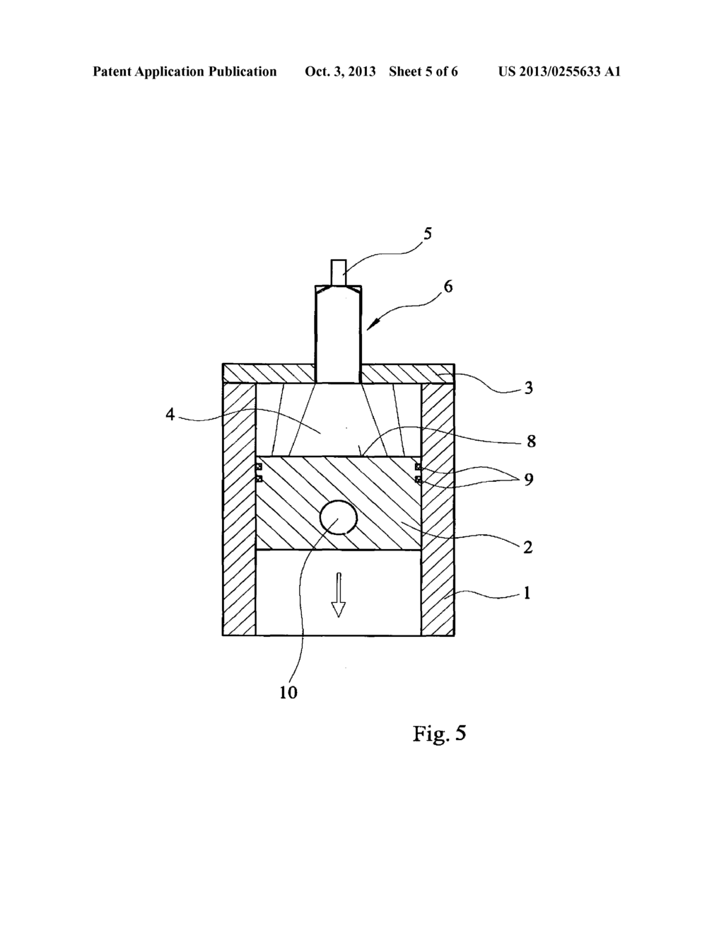 INTERNAL COMBUSTION ENGINE HAVING COMPRESSION-INDUCED AUTO-IGNITION AND     METHOD FOR IGNITING FUEL IN SUCH AN INTERNAL COMBUSTION ENGINE - diagram, schematic, and image 06