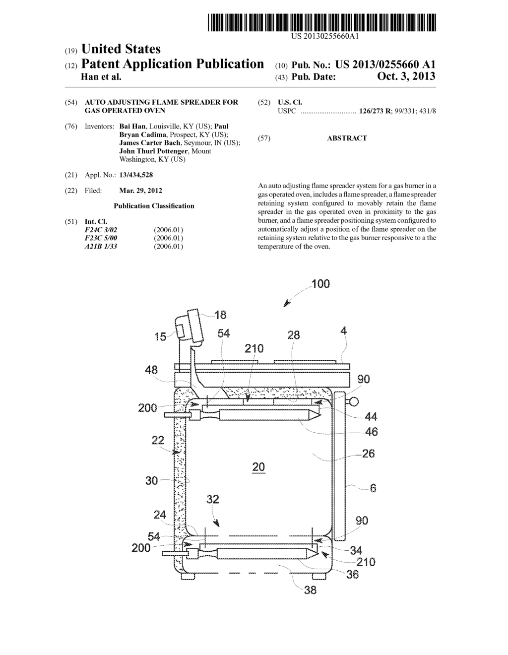 AUTO ADJUSTING FLAME SPREADER FOR GAS OPERATED OVEN - diagram, schematic, and image 01