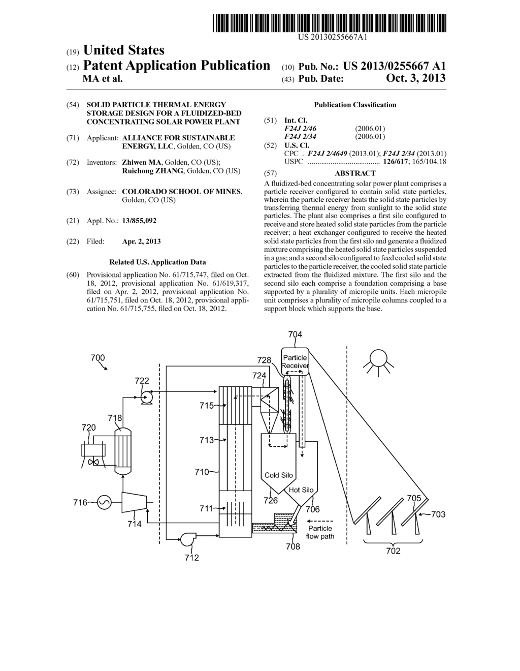 SOLID PARTICLE THERMAL ENERGY STORAGE DESIGN FOR A FLUIDIZED-BED     CONCENTRATING SOLAR POWER PLANT - diagram, schematic, and image 01