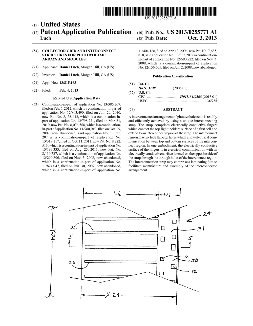 Collector grid and interconnect structures for photovoltaic arrays and     modules - diagram, schematic, and image 01