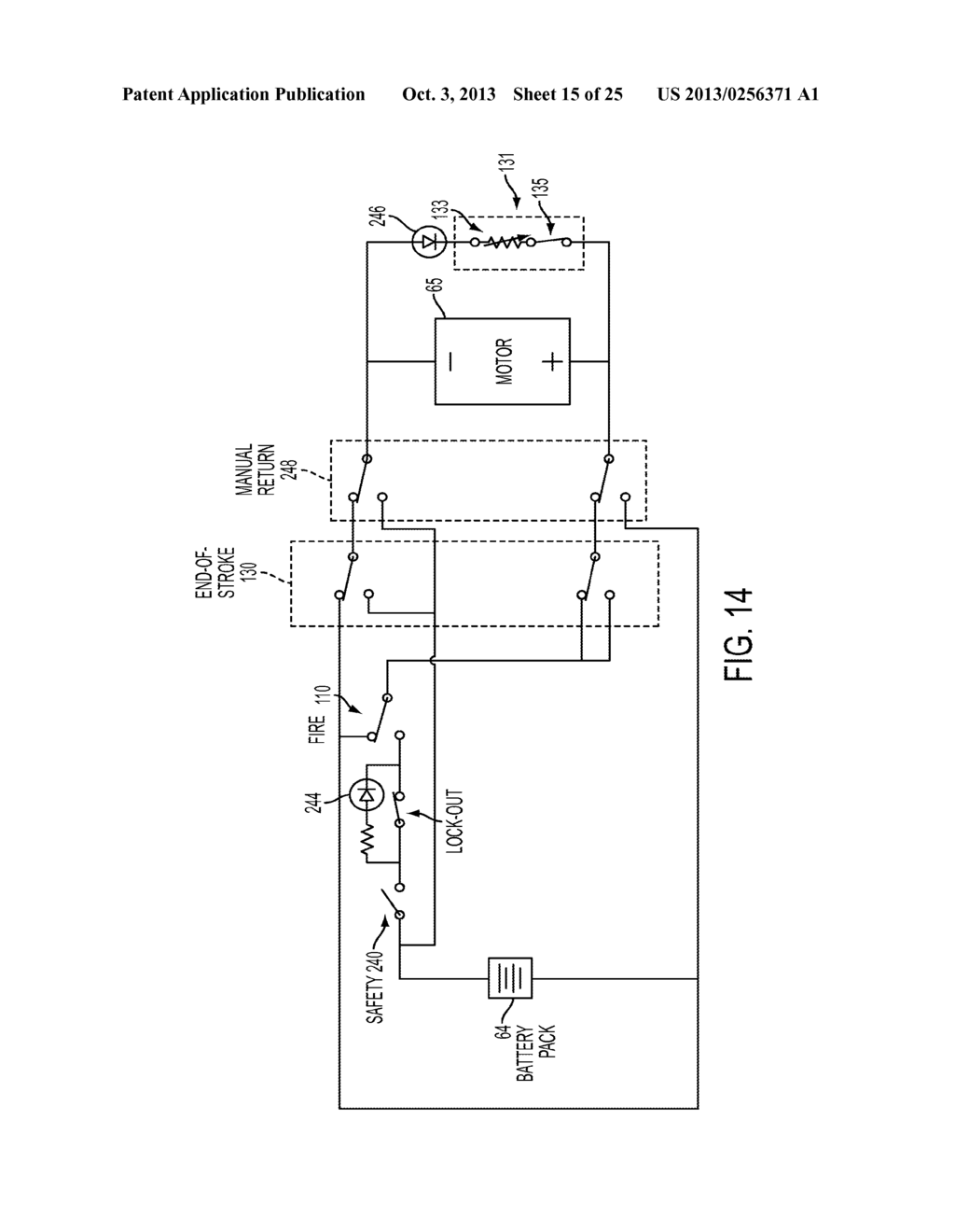 MOTOR DRIVEN SURGICAL FASTENER DEVICE WITH SWITCHING SYSTEM CONFIGURED TO     PREVENT FIRING INITIATION UNTIL ACTIVATED - diagram, schematic, and image 16