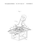 Piloting device for piloting an aircraft having a protected force sensor diagram and image