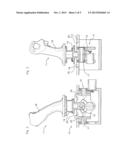 Piloting device for piloting an aircraft having a protected force sensor diagram and image