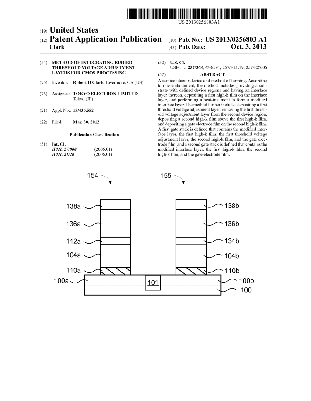 METHOD OF INTEGRATING BURIED THRESHOLD VOLTAGE ADJUSTMENT LAYERS FOR CMOS     PROCESSING - diagram, schematic, and image 01