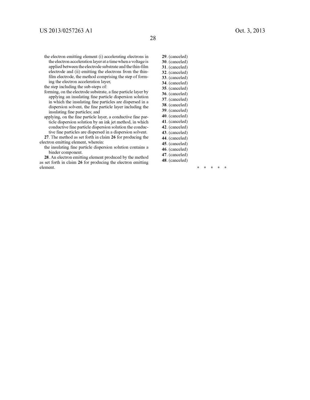 ELECTRON EMITTING ELEMENT, ELECTRON EMITTING DEVICE, LIGHT EMITTING     DEVICE, IMAGE DISPLAY DEVICE, AIR BLOWING DEVICE, COOLING DEVICE,     CHARGING DEVICE, IMAGE FORMING APPARATUS, ELECTRON-BEAM CURING DEVICE,     AND METHOD FOR PRODUCING ELECTRON EMITTING ELEMENT - diagram, schematic, and image 38