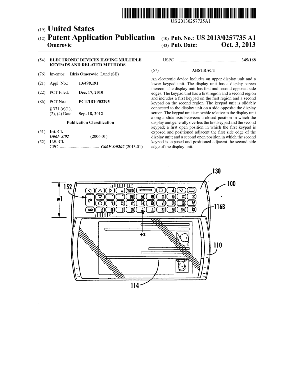 Electronic Devices Having Multiple Keypads and Related Methods - diagram, schematic, and image 01