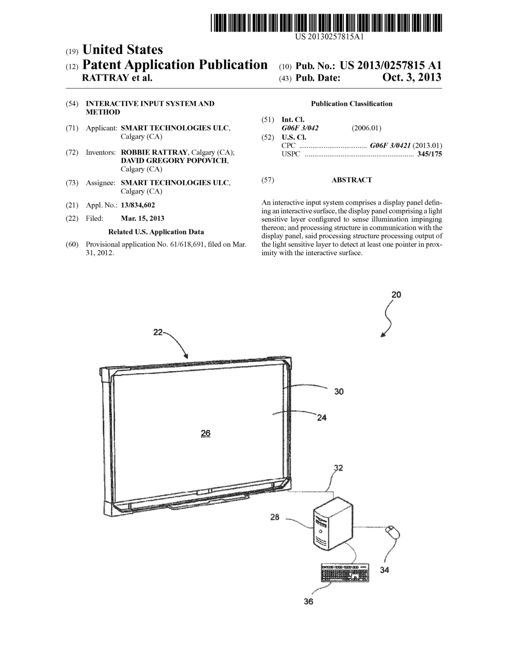 INTERACTIVE INPUT SYSTEM AND METHOD - diagram, schematic, and image 01