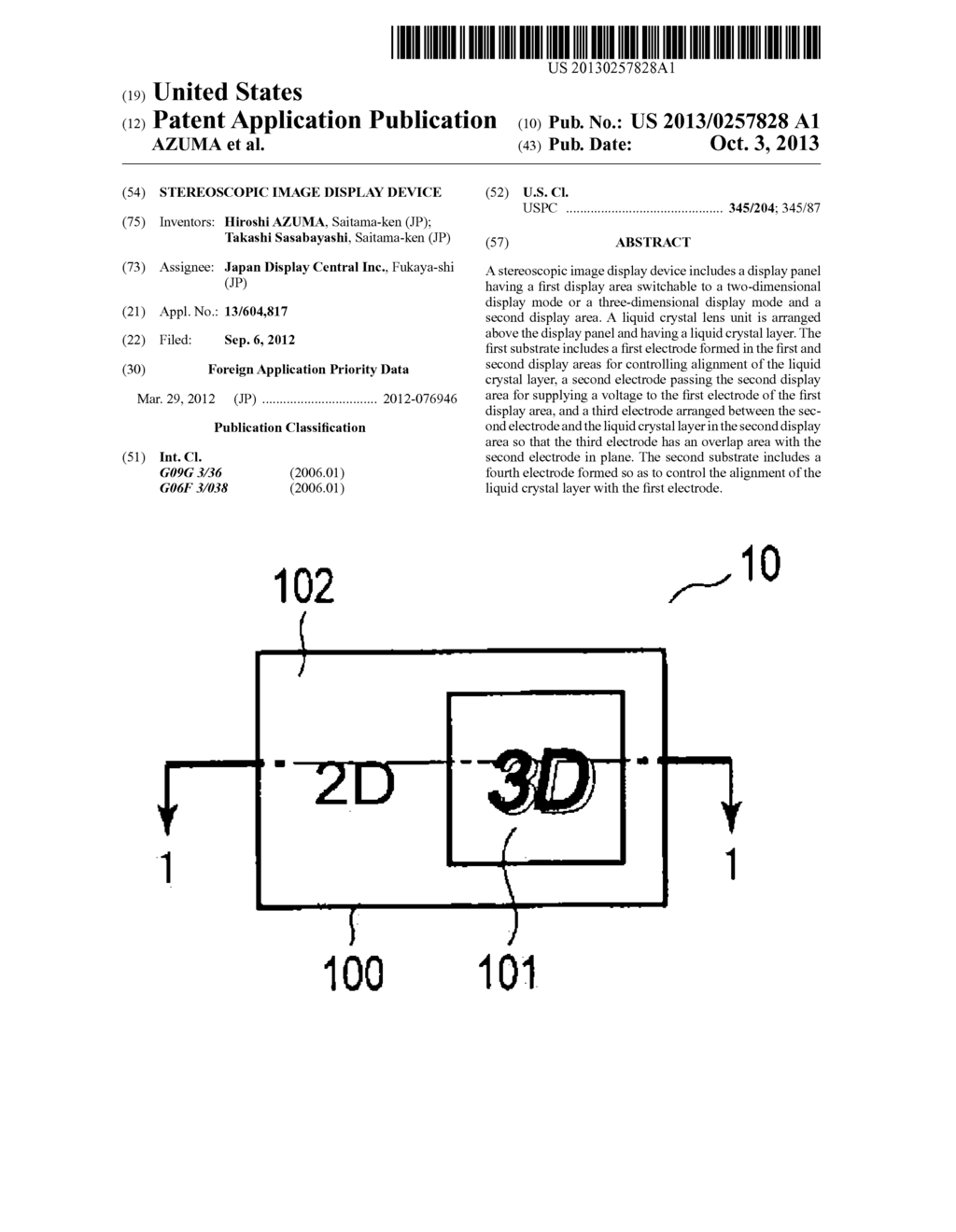 STEREOSCOPIC IMAGE DISPLAY DEVICE - diagram, schematic, and image 01