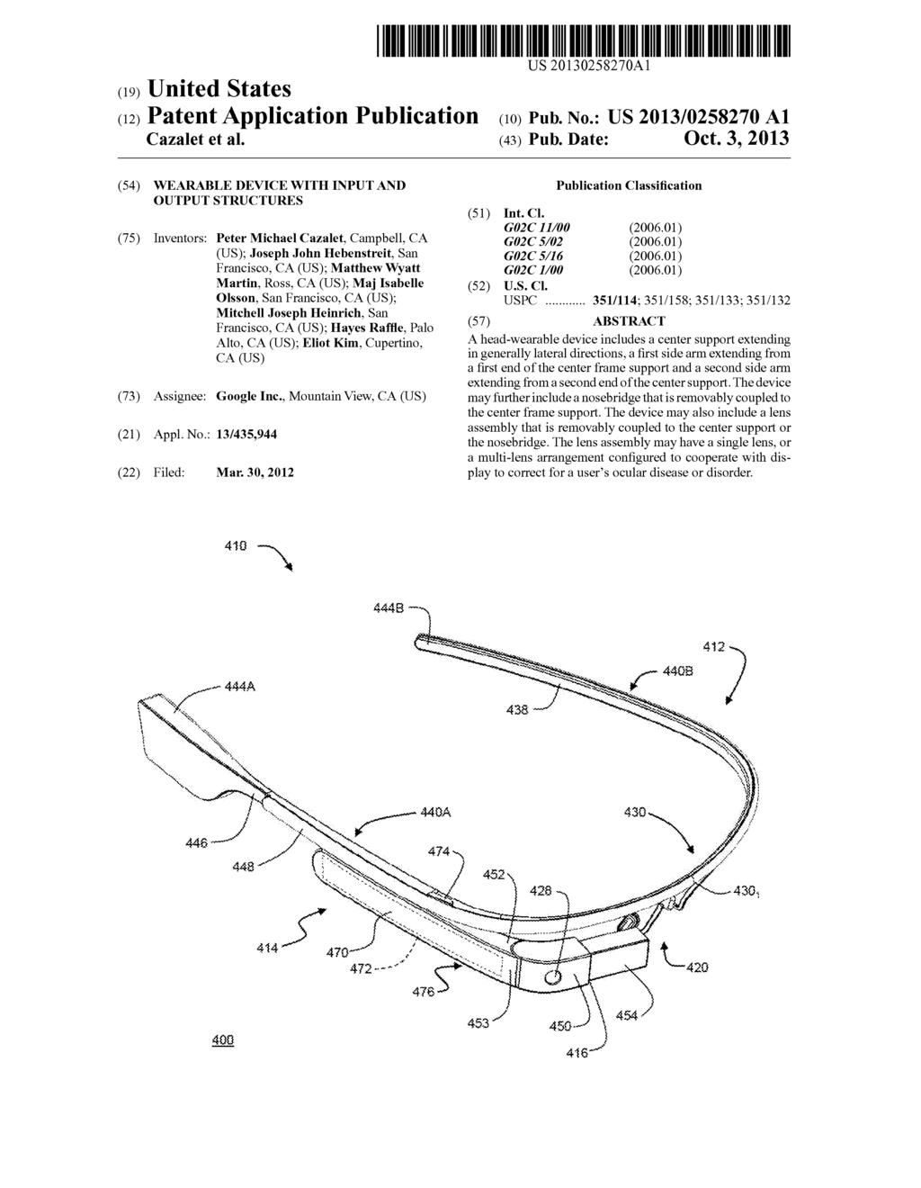 WEARABLE DEVICE WITH INPUT AND OUTPUT STRUCTURES - diagram, schematic, and image 01