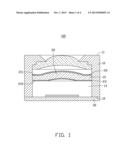 OPTICAL ELEMENT WITH INFRARED ABSORBING LAYER AND LENS MODULE INCLUDING     SAME diagram and image