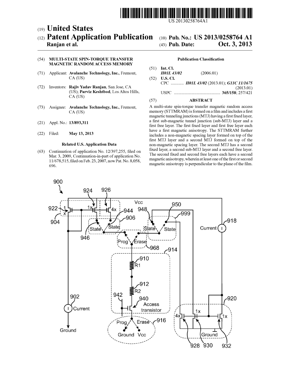 MULTI-STATE SPIN-TORQUE TRANSFER MAGNETIC RANDOM ACCESS MEMORY - diagram, schematic, and image 01