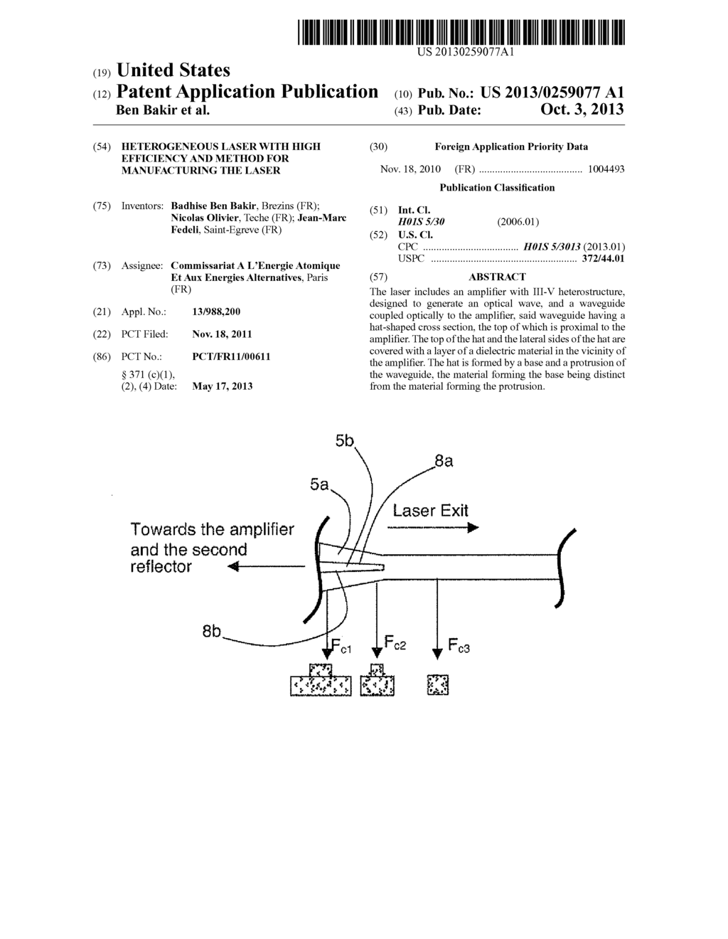 HETEROGENEOUS LASER WITH HIGH EFFICIENCY AND METHOD FOR MANUFACTURING THE     LASER - diagram, schematic, and image 01