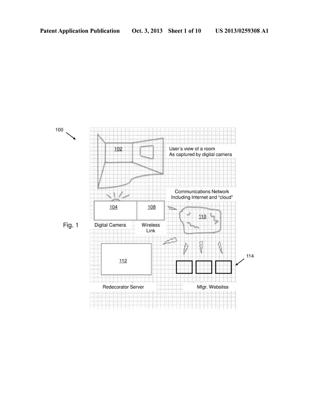 SYSTEM AND METHOD OF ROOM DECORATION FOR USE WITH A MOBILE DEVICE - diagram, schematic, and image 02