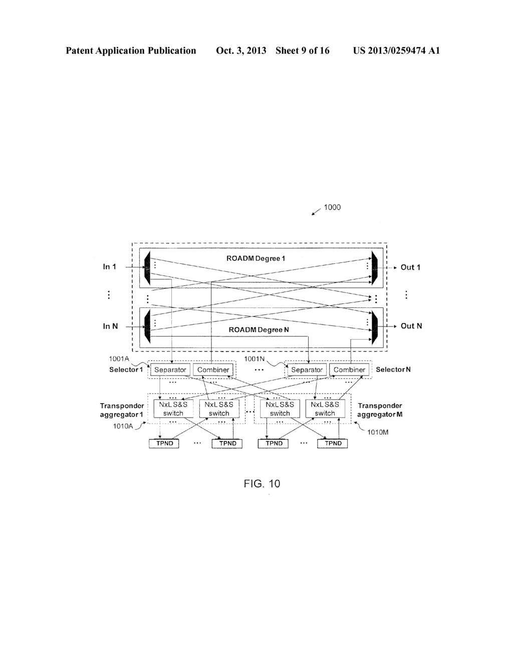 TRANSPONDER AGGREGATOR-BASED OPTICAL LOOPBACK IN A MD-ROADM - diagram, schematic, and image 10