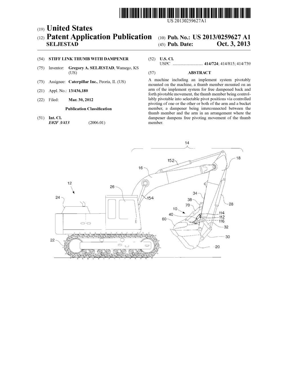 Stiff Link Thumb with Dampener - diagram, schematic, and image 01