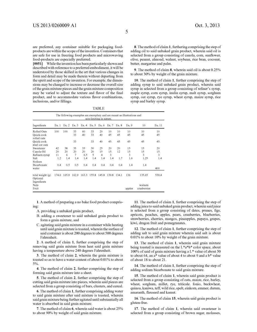 NO BAKE GRANOLA PRODUCT AND METHODS OF PREPARATION - diagram, schematic, and image 09