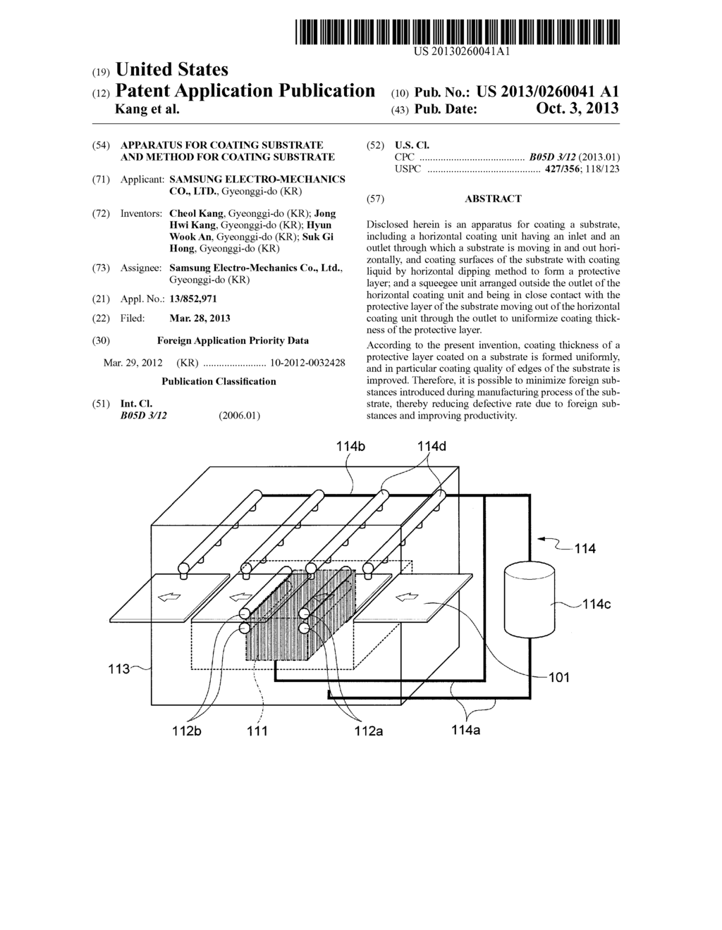 APPARATUS FOR COATING SUBSTRATE AND METHOD FOR COATING SUBSTRATE - diagram, schematic, and image 01