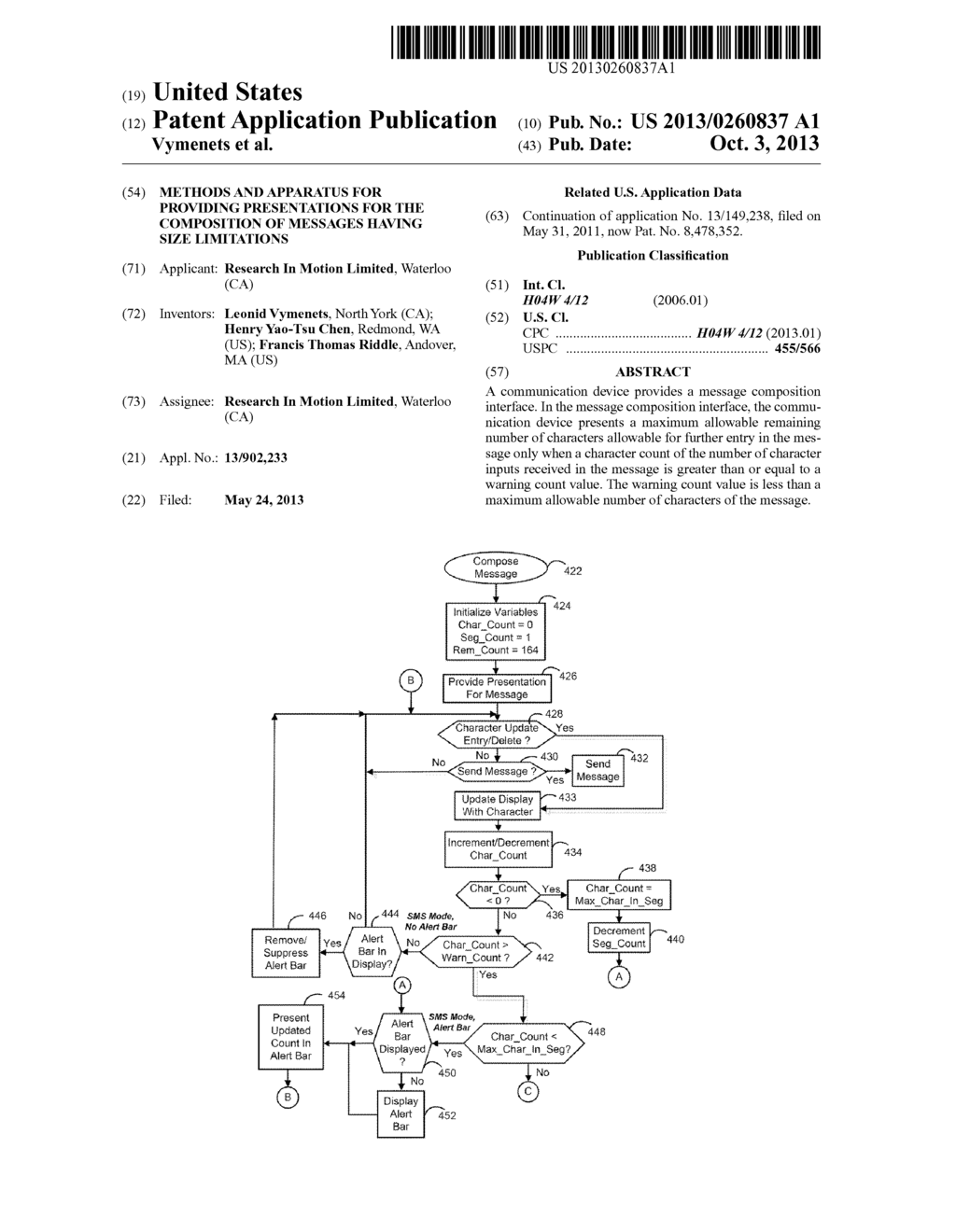 Methods And Apparatus For Providing Presentations For The Composition Of     Messages Having Size Limitations - diagram, schematic, and image 01