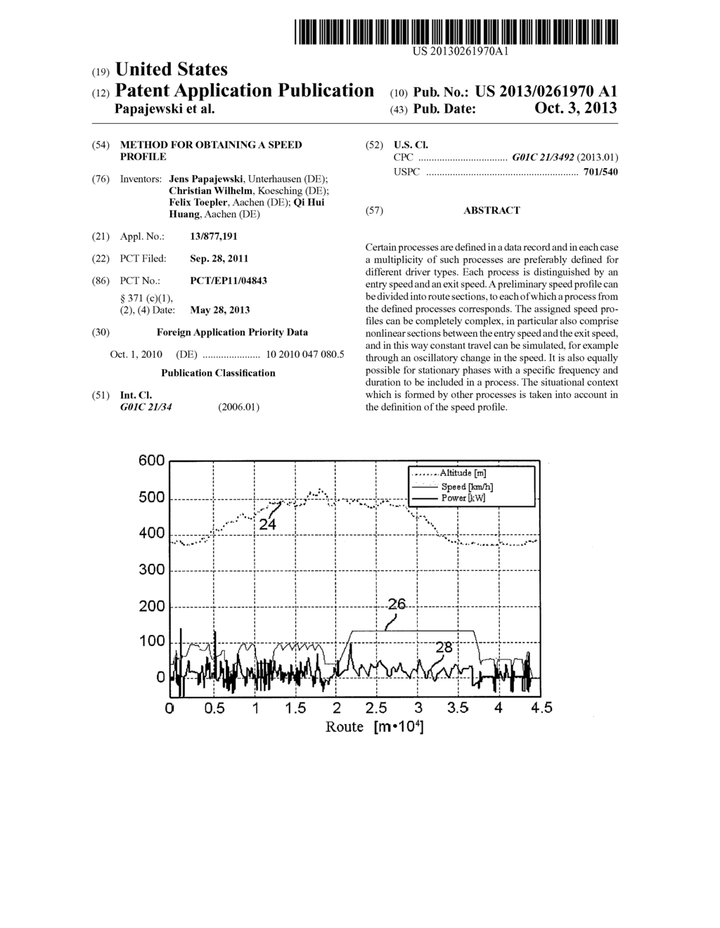 METHOD FOR OBTAINING A SPEED PROFILE - diagram, schematic, and image 01