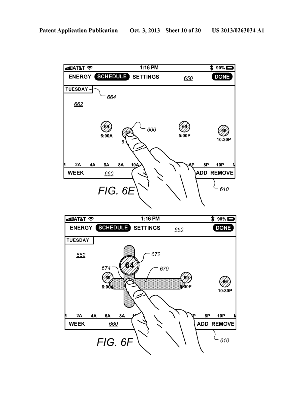 User Interfaces for HVAC Schedule Display and Modification on Smartphone     or Other Space-Limited Touchscreen Device - diagram, schematic, and image 11