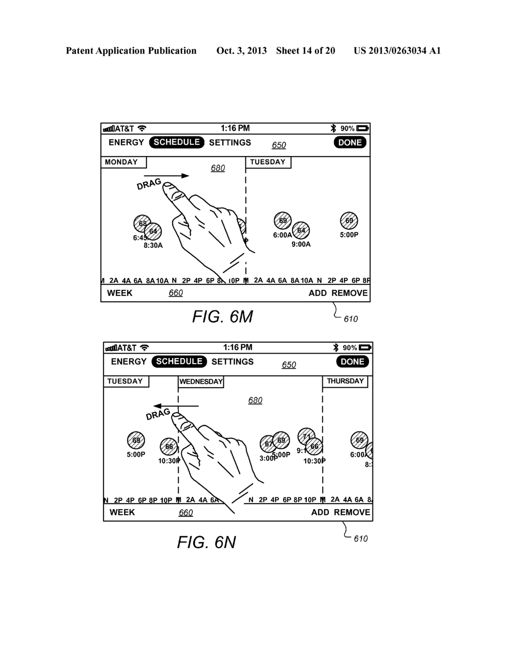 User Interfaces for HVAC Schedule Display and Modification on Smartphone     or Other Space-Limited Touchscreen Device - diagram, schematic, and image 15