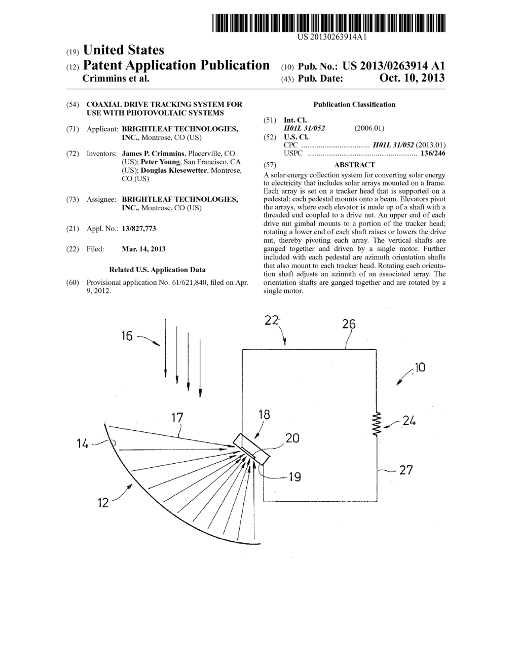 COAXIAL DRIVE TRACKING SYSTEM FOR USE WITH PHOTOVOLTAIC SYSTEMS - diagram, schematic, and image 01