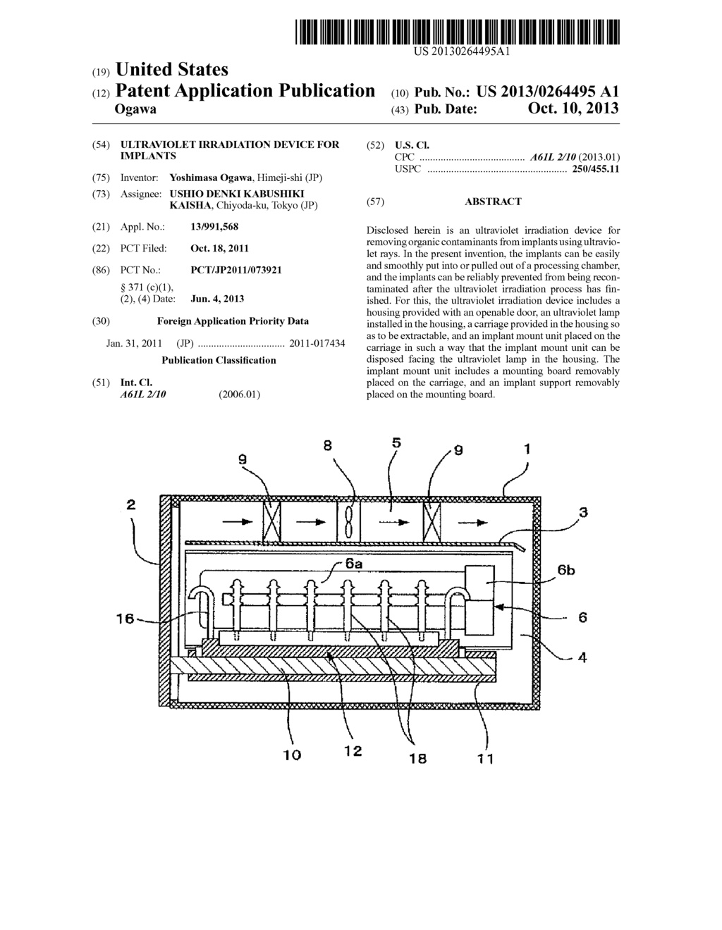 ULTRAVIOLET IRRADIATION DEVICE FOR  IMPLANTS - diagram, schematic, and image 01