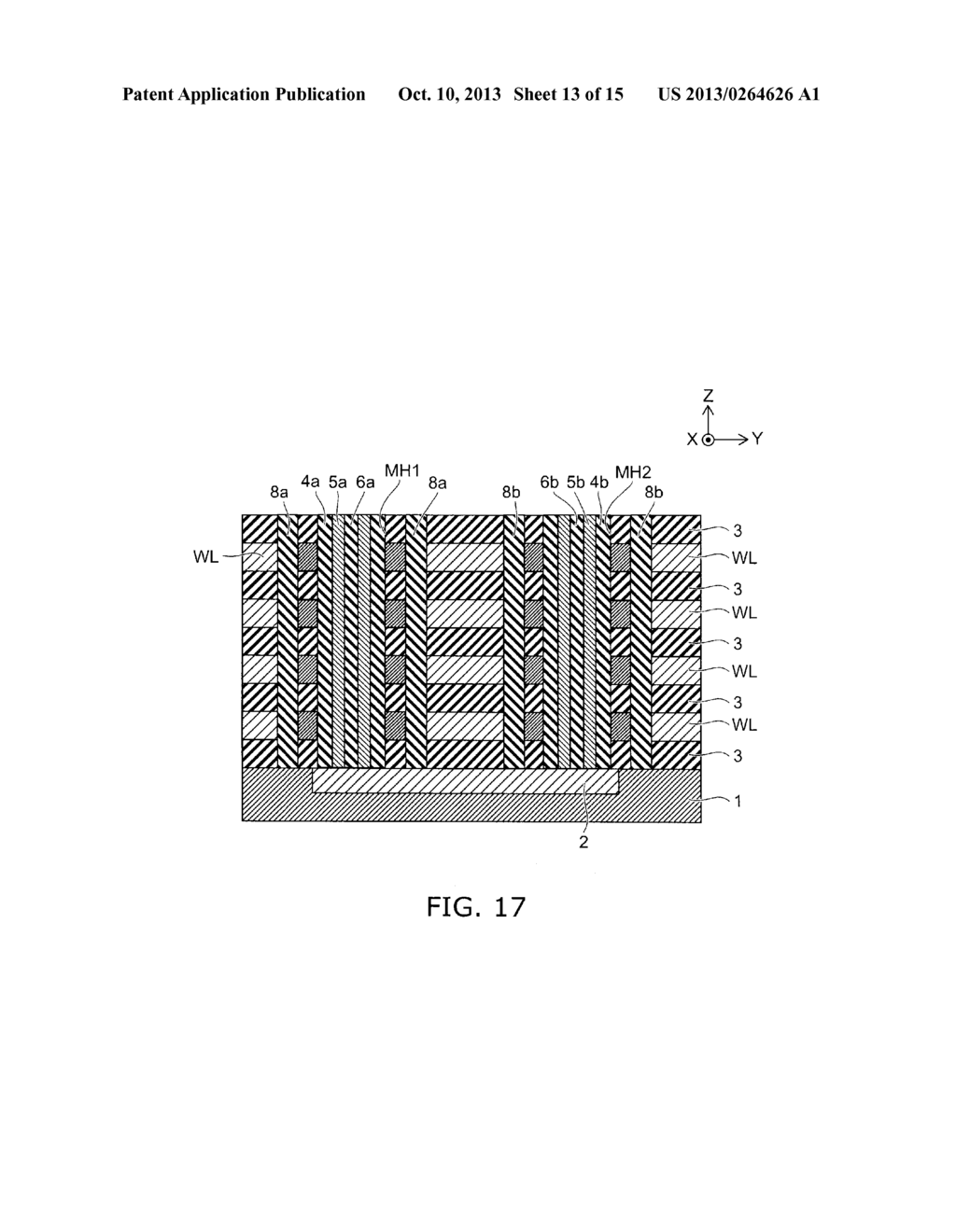 NONVOLATILE SEMICONDUCTOR MEMORY DEVICE AND METHOD FOR MANUFACTURING SAME - diagram, schematic, and image 14