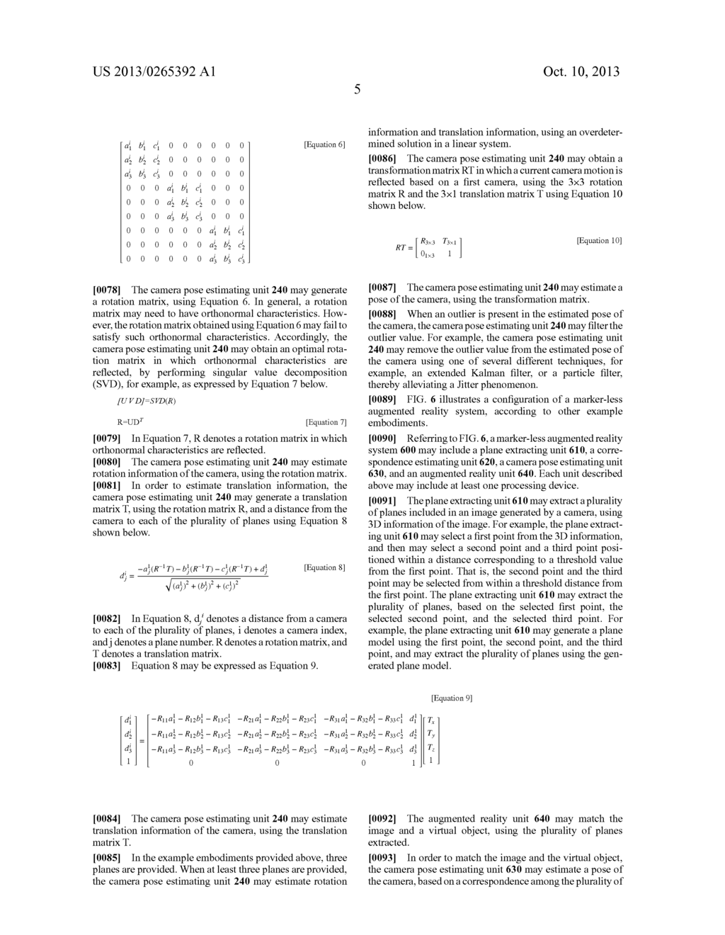 PLANE-CHARACTERISTIC-BASED MARKERLESS AUGMENTED REALITY SYSTEM AND METHOD     FOR OPERATING SAME - diagram, schematic, and image 15