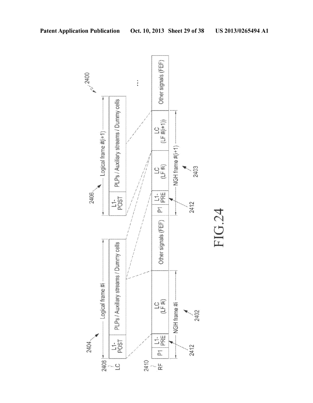 METHOD AND APPARATUS FOR TRANSMISSION AND RECEPTION OF DATA STREAMS IN     DIGITAL VIDEO BROADCASTING SYSTEMS - diagram, schematic, and image 30