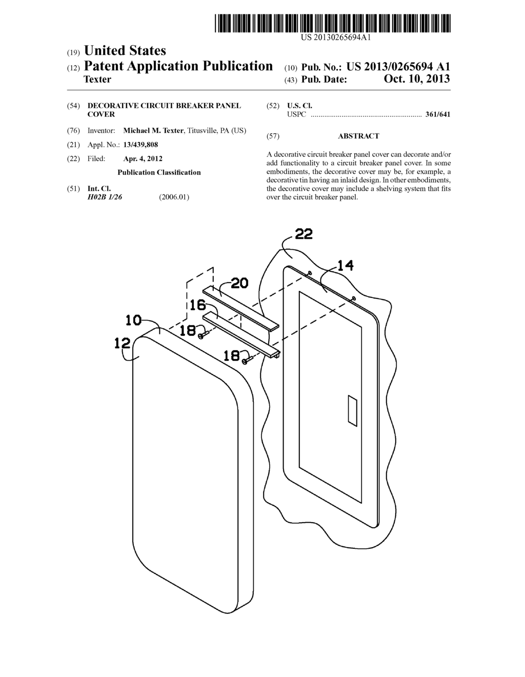 DECORATIVE CIRCUIT BREAKER PANEL COVER - diagram, schematic, and image 01