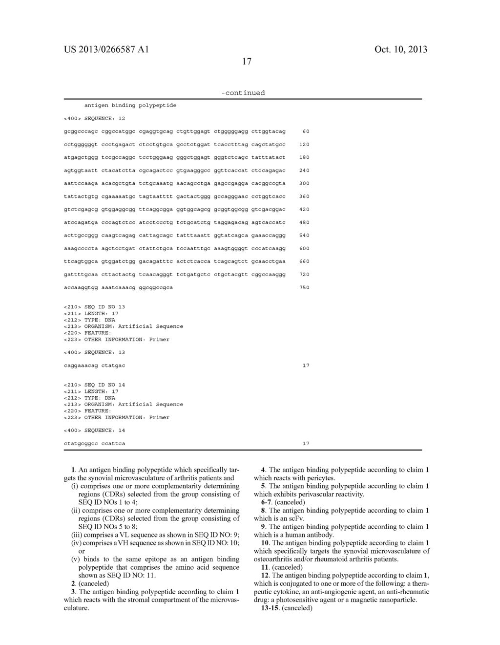 ANTIBODY SPECIFICALLY BINDING SYNOVIAL MICROVASCULATURE OF ARTHRITIS     PATIENTS - diagram, schematic, and image 28