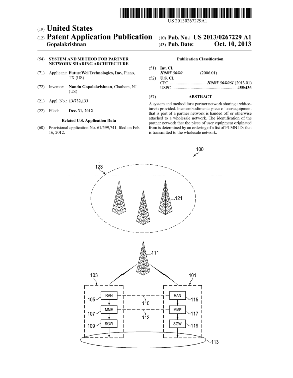 System and Method for Partner Network Sharing Architecture - diagram, schematic, and image 01