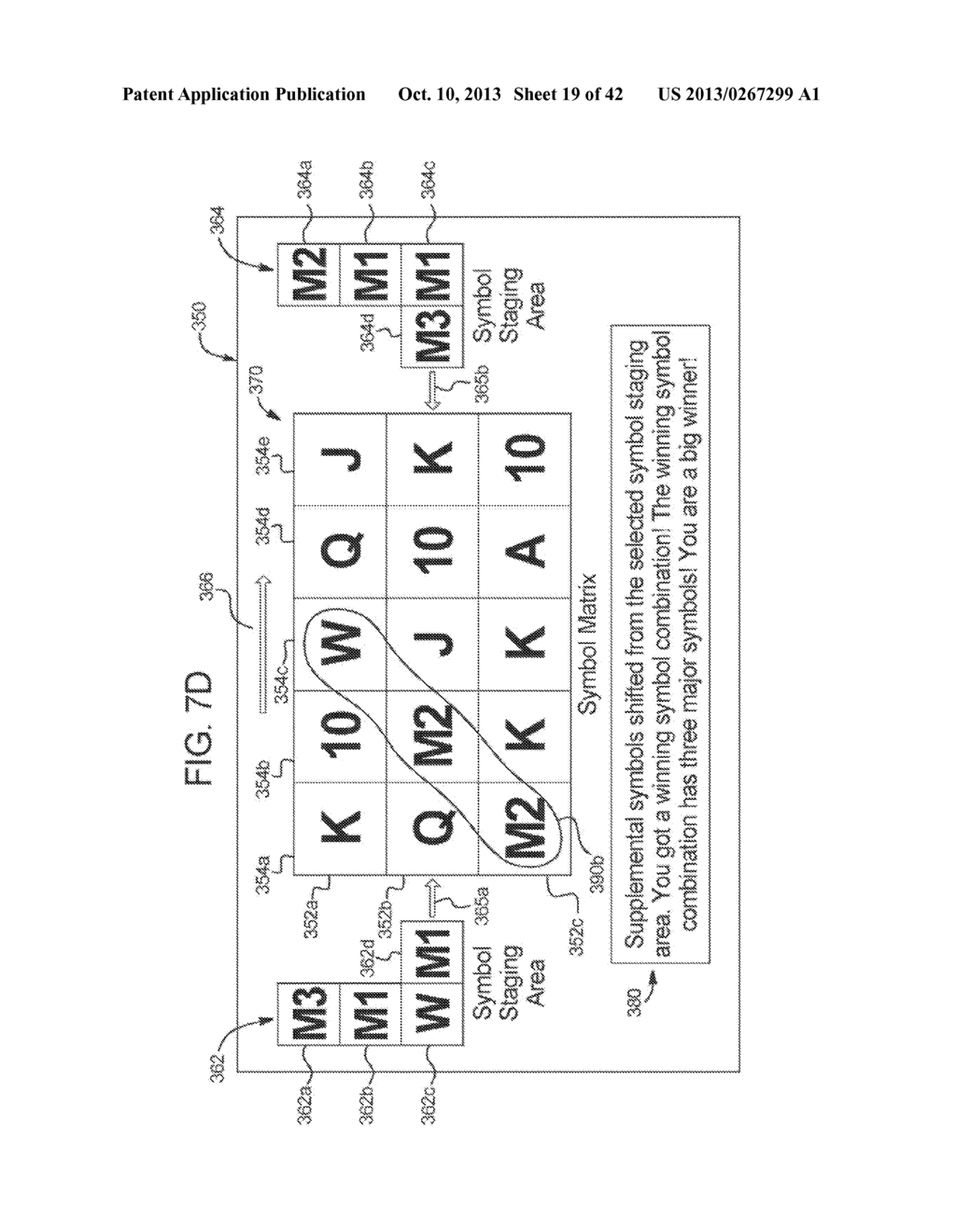 GAMING SYSTEM, GAMING DEVICE, AND GAMING METHOD FOR SHIFTING SYMBOLS FROM     A STAGING AREA TO A SYMBOL MATRIX - diagram, schematic, and image 20